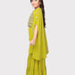 Lemon Coloured Embellished Top, Solid Sharara, Stylish Shrug - Crafted from Georgette Fabric. Perfect for Ethnic Occasions For Girls - Betty Ethnic India - Gharara / Sharara Set - Betty Girls Wear Online