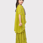 Lemon Coloured Embellished Top, Solid Sharara, Stylish Shrug - Crafted from Georgette Fabric. Perfect for Ethnic Occasions For Girls - Betty Ethnic India - Gharara / Sharara Set - Betty Girls Wear Online