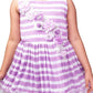 Lilac Coloured Stripes Fabric Peplum Style With Frills Of Imported Net Gown For Girls - Betty Ethnic India - Gown - Betty Girls Wear Online