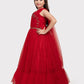 Red Coloured Imported Net Gown For Girls \ Ball Gown For Girls - Betty Ethnic India - Gown - Betty Girls Wear Online