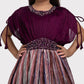 Maroon Coloured Butterfly Style Sleeves Multicolour Striped Gown For Girls - Betty Ethnic India - Gown - Betty Girls Wear Online