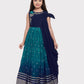 Navy Blue Coloured Wire Style Concept With Attached Dupatta Fancy Gown For Girls - Betty Ethnic India - Gown - Betty Girls Wear Online