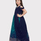 Navy Blue Coloured Wire Style Concept With Attached Dupatta Fancy Gown For Girls - Betty Ethnic India - Gown - Betty Girls Wear Online