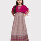 Maroon Coloured Butterfly Style Sleeves Hand Embroidery Fancy Gown For Girls - Betty Ethnic India - Gown - Betty Girls Wear Online