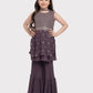 Lilac Coloured Embroidered Kurta with Salwar and Dupatta \ Gharara And Sharara For Girls - Betty Ethnic India - Gharara / Sharara Set - Betty Girls Wear Online