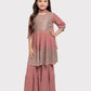 Peach Coloured Embroidered Kurta with Salwar and Dupatta \Simple Gharara And Sharara For Girls - Betty Ethnic India - Gharara / Sharara Set - Betty Girls Wear Online