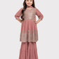 Peach Coloured Embroidered Kurta with Salwar and Dupatta \Simple Gharara And Sharara For Girls - Betty Ethnic India - Gharara / Sharara Set - Betty Girls Wear Online