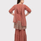 Peach Coloured Embroidered Kurta with Salwar and Dupatta \Simple Gharara And Sharara For Girls - Betty Ethnic India - Gharara / Sharara Set - Betty Girls Wear Online
