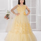 Lemon Imported Net Dress for Girls – Party Wear