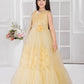 Lemon Imported Net Dress for Girls – Party Wear