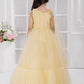 Lemon Imported Net Dress for Girls – Party Wear