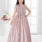 Orchid Fit & Flare Gown with Wire Styling – Trendy Girls Party Dress