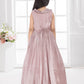 Orchid Fit & Flare Gown with Wire Styling – Trendy Girls Party Dress