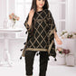 Betty Girls' Black Kaftan Set – Festive Tunic & Trouser Outfit