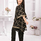 Betty Girls' Black Kaftan Set – Festive Tunic & Trouser Outfit