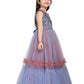 Betty Blue Embellished 2 Layered Double Tone Fit & Flare Gown – Sleeveless Girls' Party Dress