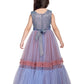 Betty Blue Embellished 2 Layered Double Tone Fit & Flare Gown – Sleeveless Girls' Party Dress