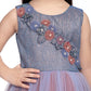 Betty Blue Embellished 2 Layered Double Tone Fit & Flare Gown – Sleeveless Girls' Party Dress