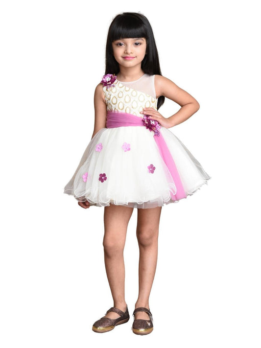 Wine Floral Net Simple Party Wear Frock For Girls - Betty Ethnic India - Frock - Betty Girls Wear Online