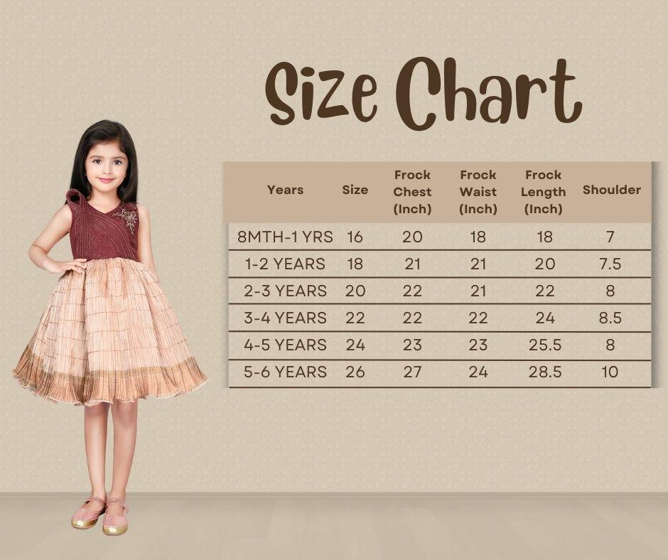 Fawn Coloured Wire Style Ethnic Frock For Girls - Betty Ethnic India - Frock - Betty Girls Wear Online