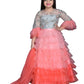 Girls Tomato & Grey Embroidered Ready to Wear Lehenga & Blouse With Dupatta For Girls - Betty Ethnic India - Saree & Lehenga - Betty Girls Wear Online