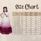 Wine Coloured Layered Pattern Maxi Dress Gown For Girls - Betty Ethnic India - Gown - Betty Girls Wear Online