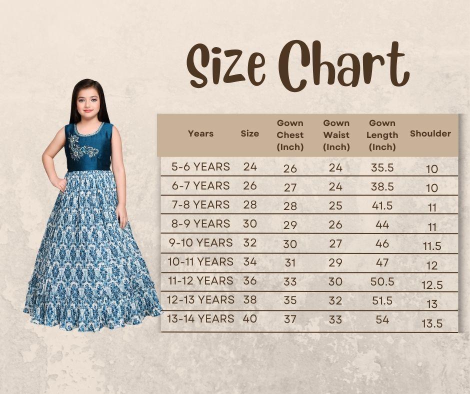 Peacock Blue Coloured Ethnic Maxi Dress Gown For Girls - Betty Ethnic India - Gown - Betty Girls Wear Online