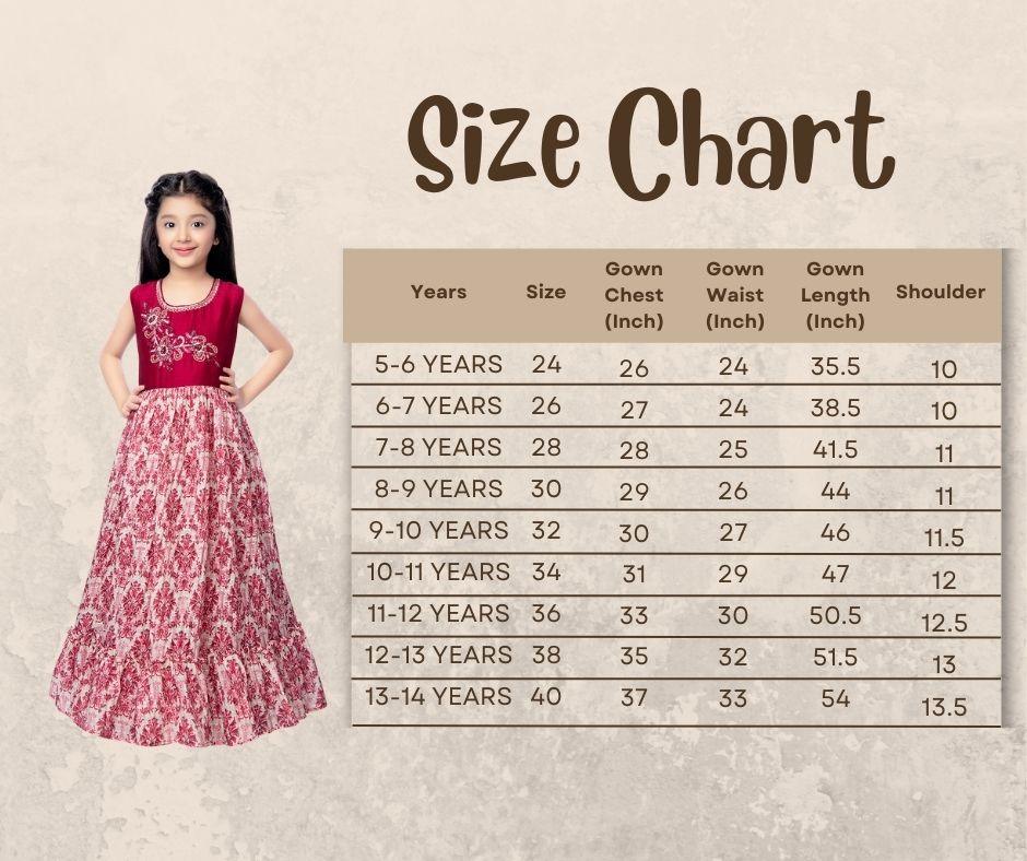 Rani Coloured Ethnic Maxi Dress Gown For Girls - Betty Ethnic India - Gown - Betty Girls Wear Online