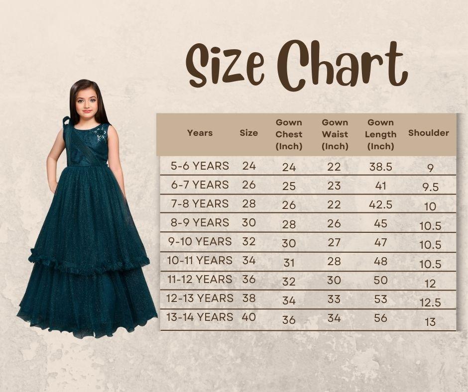Peacock Blue Coloured Wire Styled Net Maxi Dress Gown For Girls - Betty Ethnic India - Gown - Betty Girls Wear Online