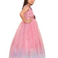Pink Embellished Imported Net Gown For Girls - Betty Ethnic India - Gown - Betty Girls Wear Online