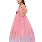 Pink Embellished Imported Net Gown For Girls - Betty Ethnic India - Gown - Betty Girls Wear Online