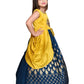 Peacock Blue Ethnic Motifs Georgette With Jacket Ethnic Gown For Girls - Betty Ethnic India - Gown - Betty Girls Wear Online