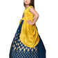 Peacock Blue Ethnic Motifs Georgette With Jacket Ethnic Gown For Girls - Betty Ethnic India - Gown - Betty Girls Wear Online