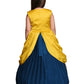 Peacock Blue Ethnic Motifs Georgette With Jacket Ethnic Gown For Girls - Betty Ethnic India - Gown - Betty Girls Wear Online