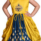 Peacock Blue Ethnic Motifs Georgette With Jacket Ethnic Gown For Girls - Betty Ethnic India - Gown - Betty Girls Wear Online