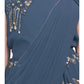 Rust Embellished Georgette With Saree Style Dupatta Attached Gown For Girls - Betty Ethnic India - Gown - Betty Girls Wear Online