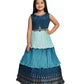 Blue Colour 3 Layered Design Chinon Fabric Ethnic Gown For Girls - Betty Ethnic India - Gown - Betty Girls Wear Online