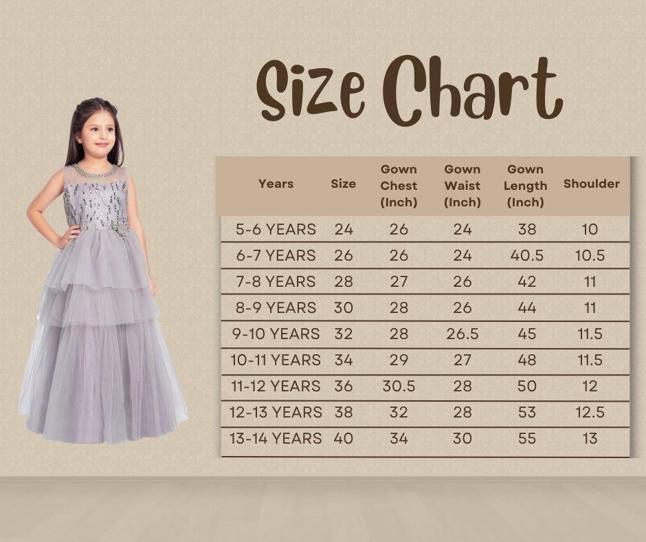 Lilac Coloured Embellished Imported Net Frill Style Gown For Girls - Betty Ethnic India - Gown - Betty Girls Wear Online