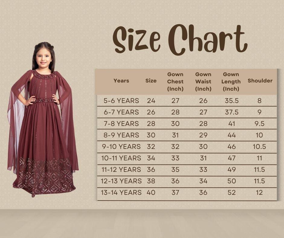 Plum Wine Coloured Embellished Two Sided Sleeves Style Georgette Gown For Girls - Betty Ethnic India - Gown - Betty Girls Wear Online