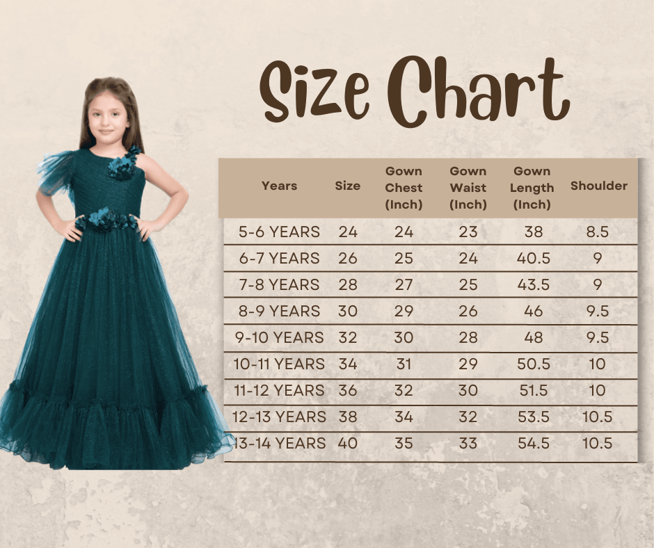 Peacock Blue Coloured Imported Net One Side Shoulder Pattern Gown For Girls - Betty Ethnic India - Gown - Betty Girls Wear Online