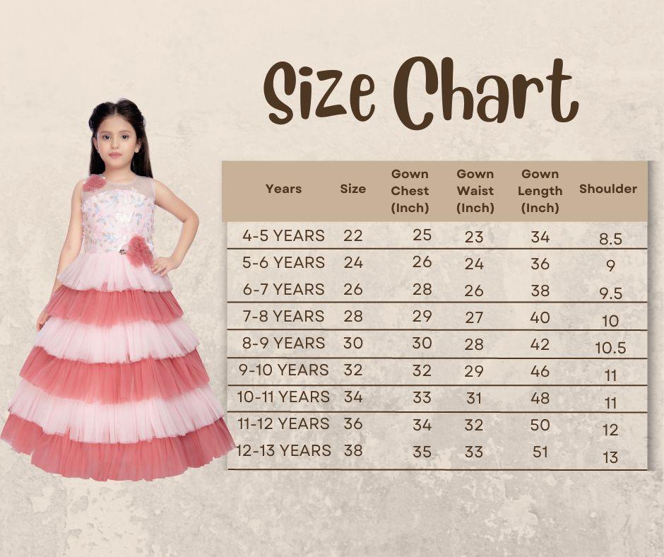 Pink Coloured Layered Maxi Dress Trendy Frill Concept Gown For Girls - Betty Ethnic India - Gown - Betty Girls Wear Online