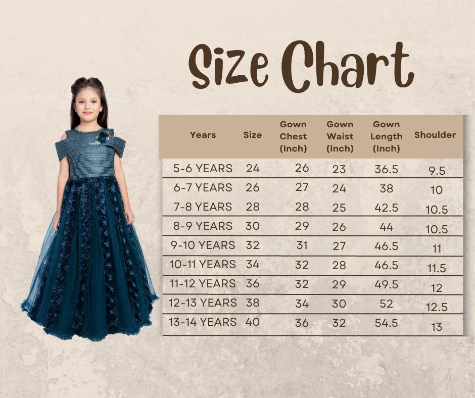 Peacock Blue Coloured Off Shoulder Self Design Maxi Dress Gown For Girls - Betty Ethnic India - Gown - Betty Girls Wear Online