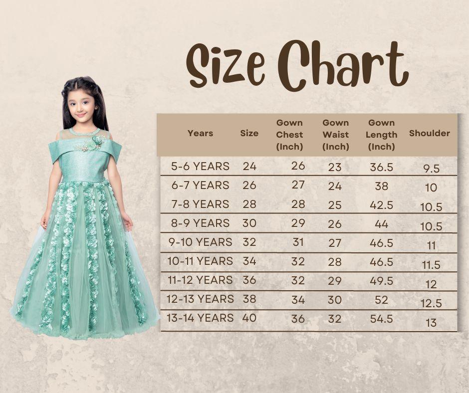 Sea Green Coloured Off Shoulder Self Design Maxi Dress Gown For Girls - Betty Ethnic India - Gown - Betty Girls Wear Online