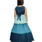 Blue Colour 3 Layered Design Chinon Fabric Ethnic Gown For Girls - Betty Ethnic India - Gown - Betty Girls Wear Online