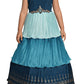 Blue Colour 3 Layered Design Chinon Fabric Ethnic Gown For Girls - Betty Ethnic India - Gown - Betty Girls Wear Online