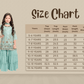Turquoise Blue Floral Embroidered Sequinned Kurta with Sharara & With Dupatta For Girls - Betty Ethnic India - Gharara / Sharara Set - Betty Girls Wear Online