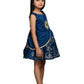 Peacock Blue Floral Georgette A-Line Party Wear Frock With Dupatta For Girls - Betty Ethnic India - Frock - Betty Girls Wear Online