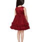 Maroon Coloured Stripe Style Pattern Frock For Girls - Betty Ethnic India - Frock - Betty Girls Wear Online