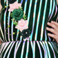 Bottle Green Coloured Stripe Style Pattern Frock For Girls - Betty Ethnic India - Frock - Betty Girls Wear Online
