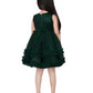 Bottle Green Coloured Stripe Style Pattern Frock For Girls - Betty Ethnic India - Frock - Betty Girls Wear Online
